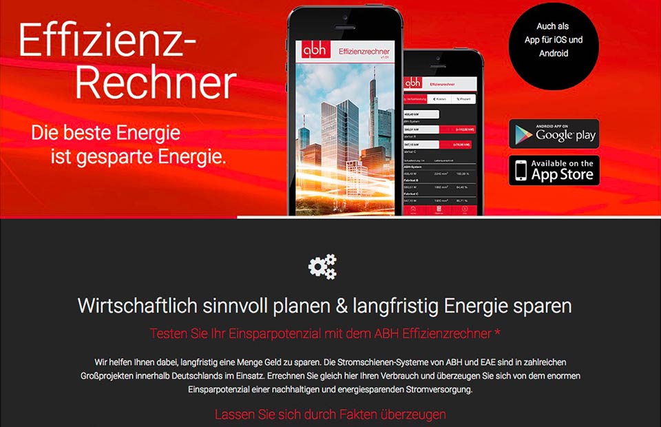 Webdesign & Native App für ABH Stromschienen